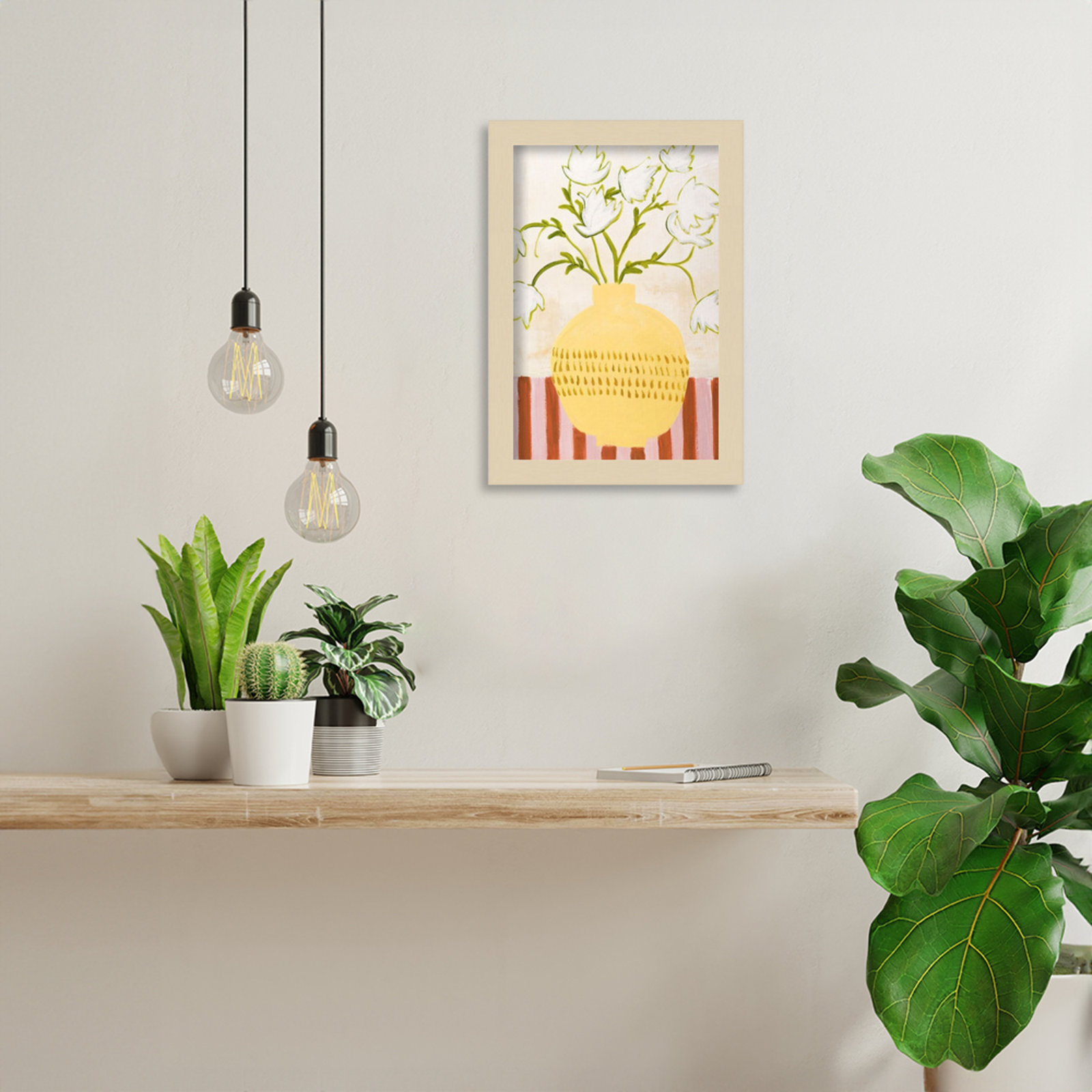 Yellow Vase Print by Design Fabrikken, Brown, 13" H x 9" W