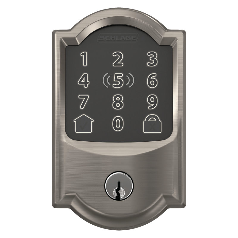 Encode Plus Smart Wifi Deadbolt With Camelot Trim, Satin Nickel