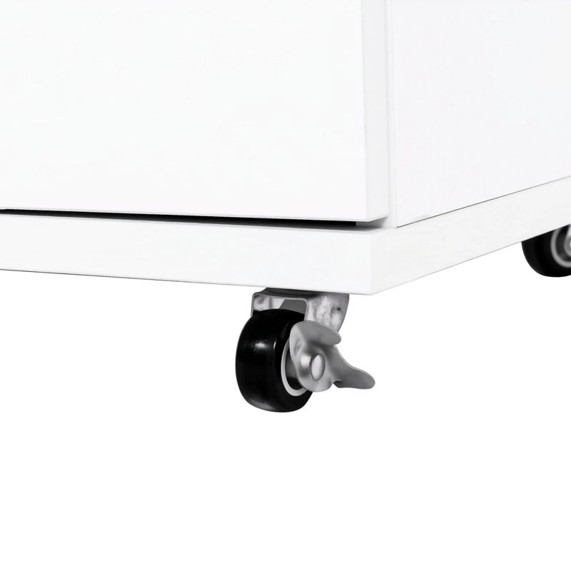 White 5-Drawer Dresser with Wheels, 29.5″ Wide, White