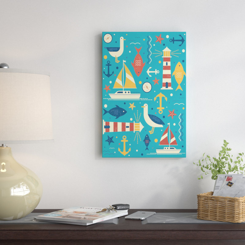 «All at Sea», reproduction d'impression sur toile tendue, H 26 po x l 18 po x P 1,5 po, Toile tendue, Pas de tapis