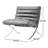 Modern 30" Wide Genuine Leather Ergonomic Accent Chair with  Stainless Steel Frame-1232330021