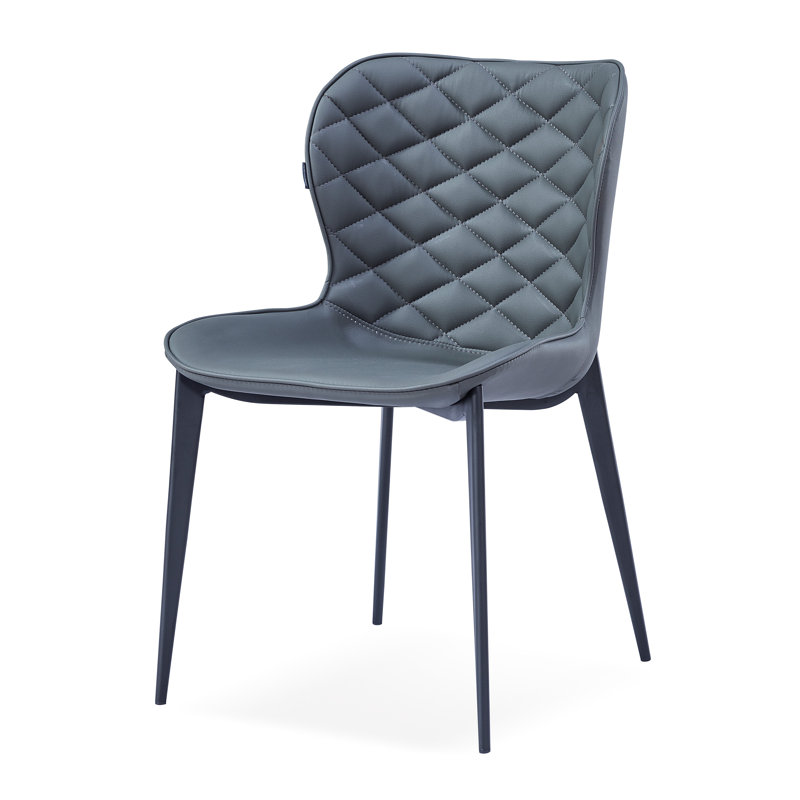 Chaise d'appoint rembourrée Stacia, gris, Noir