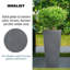 Textured Concrete Effect Tall Tapered Planter By Idealist Lite-183479938