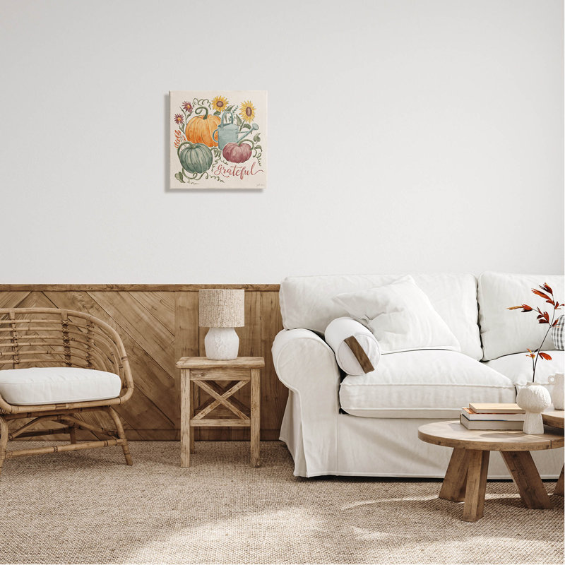 "Grateful Floral Fall Pumpkins", art mural par Janelle Penner, H 17 po x l 17 po x P 1,5 po