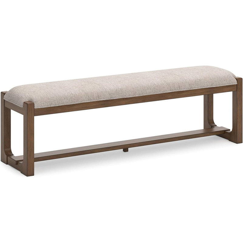 Banc de salle à manger rembourré 63 po Cabalynn, beige et brun clair