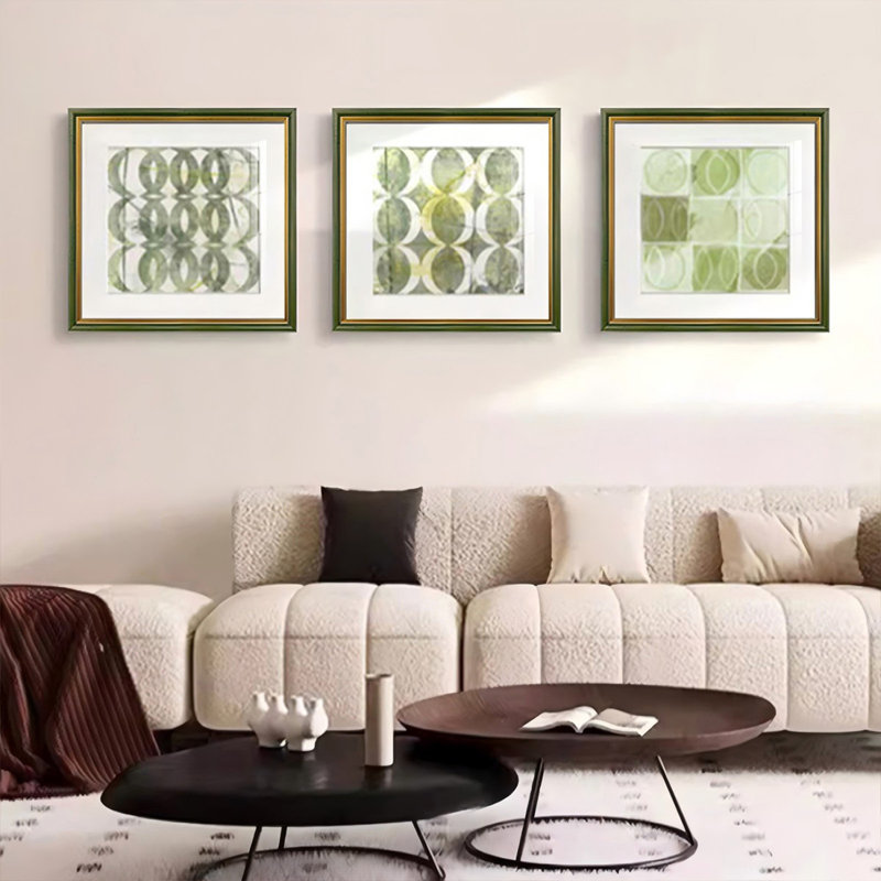 Ensemble de 3 pièces d'art mural Mid-Century, H 27,56 po x l 27,56 po