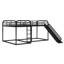 Full And Twin Size L-Shaped Bunk Bed With Slide And Short Ladder-319632278