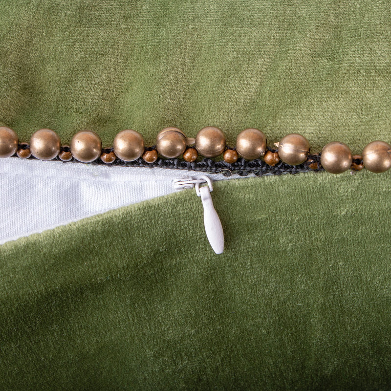 Coussin décoratif en velours, Vert clair, Housse de coussin et insert