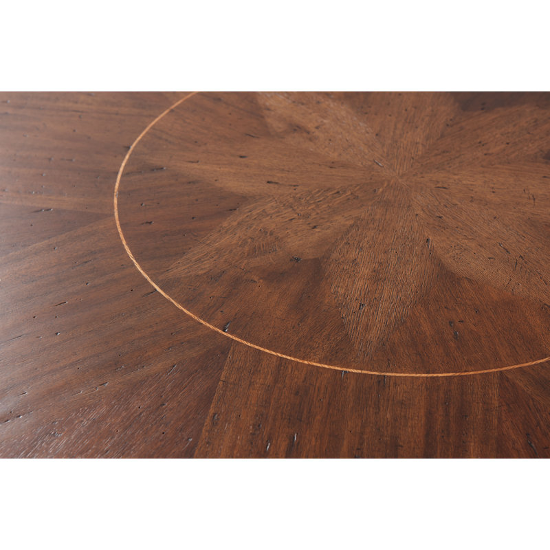 Marst Hill Acacia and Mahogany Round Solid Wood Top with Solid Wood Base Dining Table