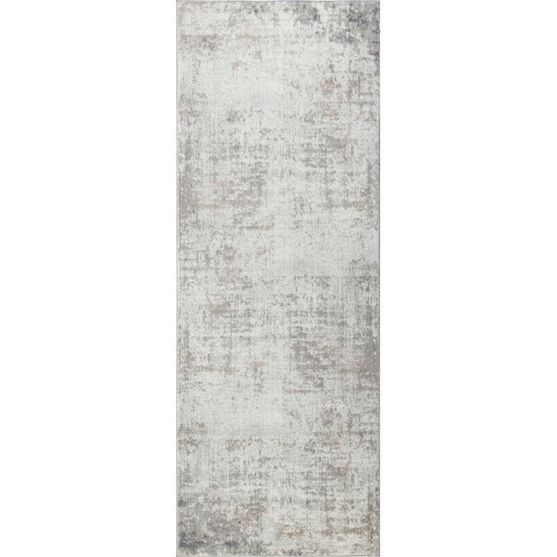 Modern Abstract Cream/Brown/Green, Runner 80 x 220cm