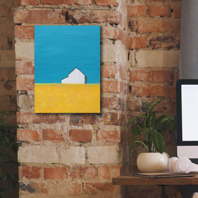 «Its A Barn» par Jan Weiss, art mural sur toile, H 16 po x l 12 po x P 0,75 po