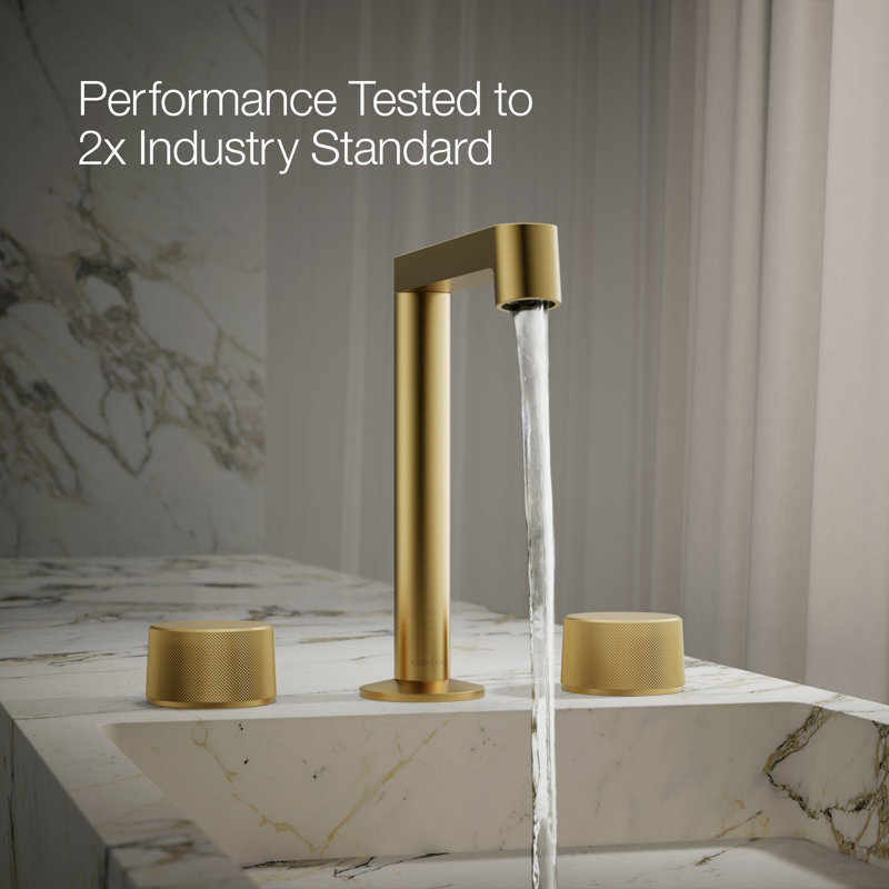 Components™ Bathroom Sink Handles with Oyl Design, Vibrant Brushed Moderne Brass
