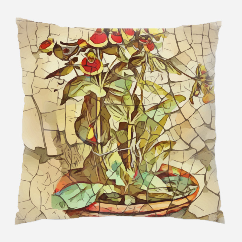 Coussin en pot de fleurs Euharlee, Microsuède, Intérieur