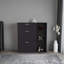 Range-chaussures à 3 portes avec tablettes intérieures et tablettes latérales, armoire de rangement à un tiroir
