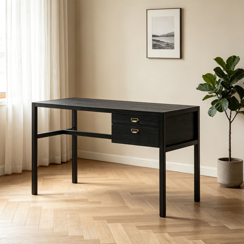 bureau stable de style italien, Noir, H 29,53 po x l 47,24 po x P 21,65 po