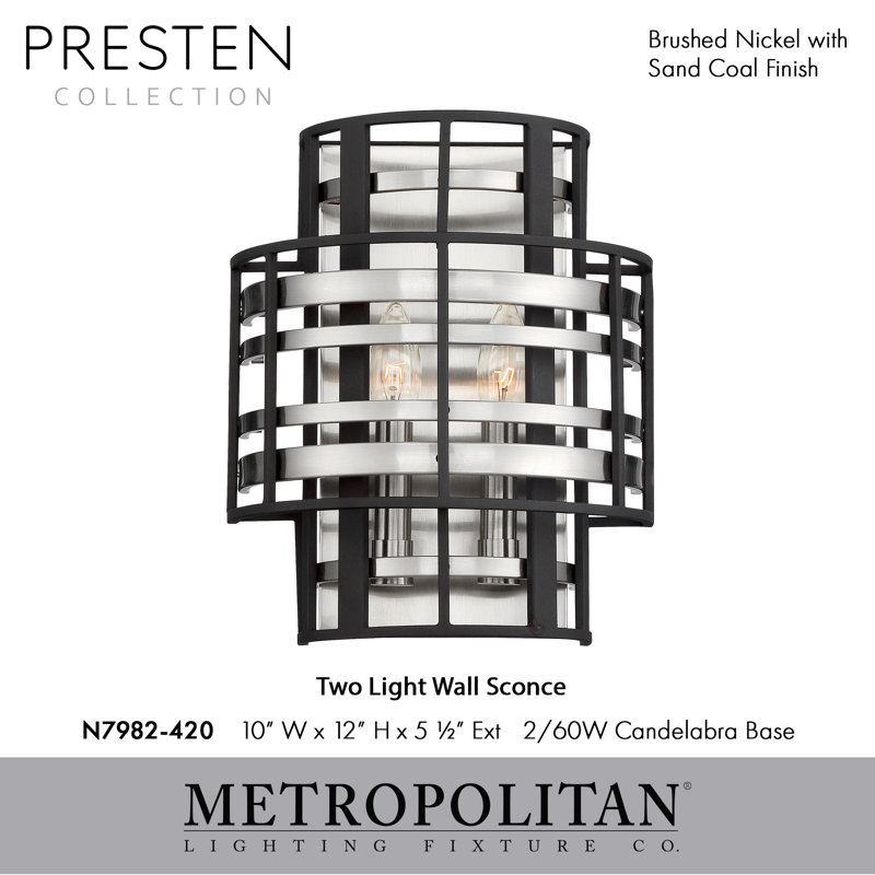 Preston Steel Flush Mounted Sconce