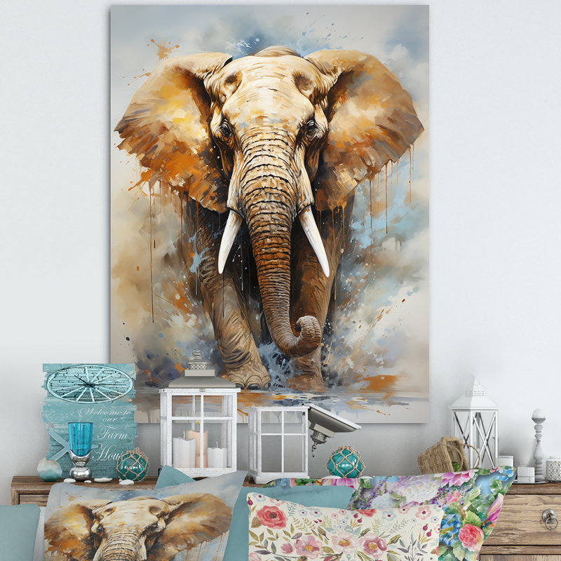 " Magnific Elephant Portrait I ", 20" H x 12" W x 1" D, Wrapped Canvas