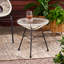 Table d'appoint moderne avec structure stable - blanc, verre trempé, 18,08 po x 18,08 po x 18,47 po, assemblage requis, plateforme en verre avec pieds en fer
