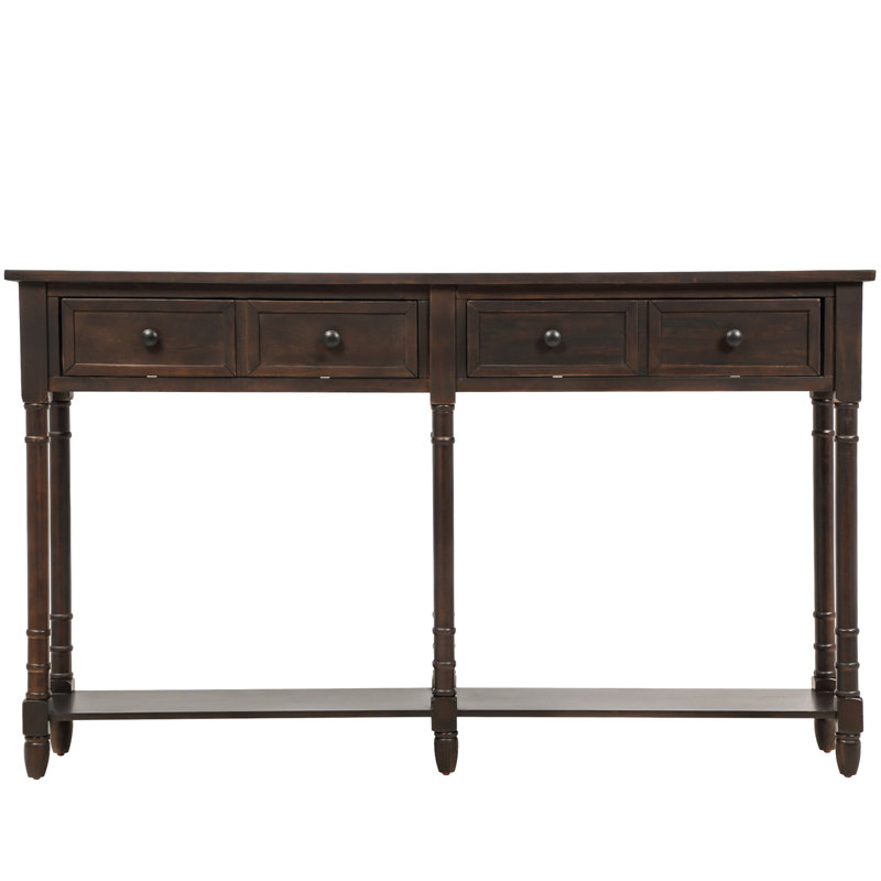 Console Table Sofa Table Easy Assembly With Two Storage Drawers And Bottom Shelf For Living Room, Entryway, Espresso