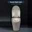 Toilette intelligente à siège chauffant, toilette monobloc avec chasse d'eau automatique, capteur de pied bleu nuit, commande à bouton, chasse d'eau en cas de panne de courant, couvercle à fermeture en douceur, siège d'accessoire de salle de bain blanc, une automatique sans