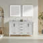 Meuble-lavabo double 60 po avec plateau en marbre Demery
