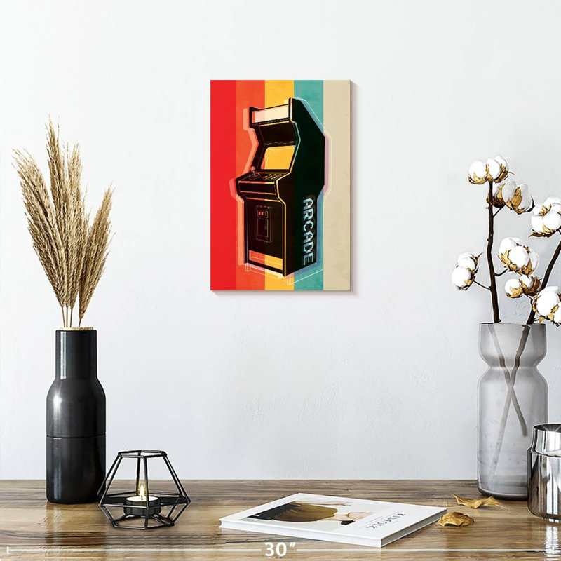 " Retro Arcade " Print, 12" H x 8" W x 1" D