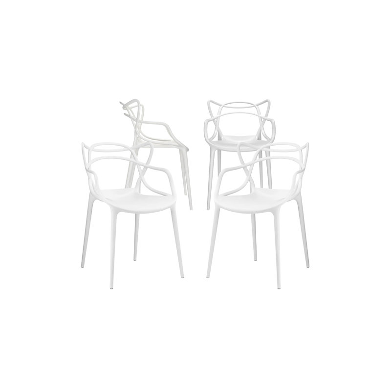 Fauteuil empilable Monte, blanc, 4