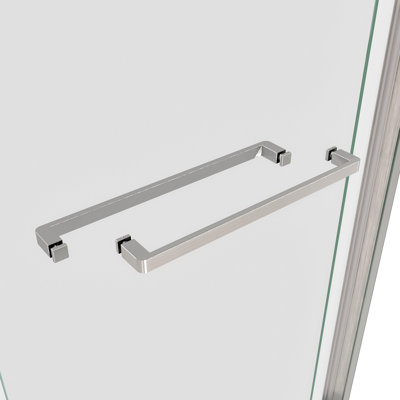 Bypass Shower Door, Sliding Door, With 5/16" Tempered Glass And Brushed Nickel  Finish 6074