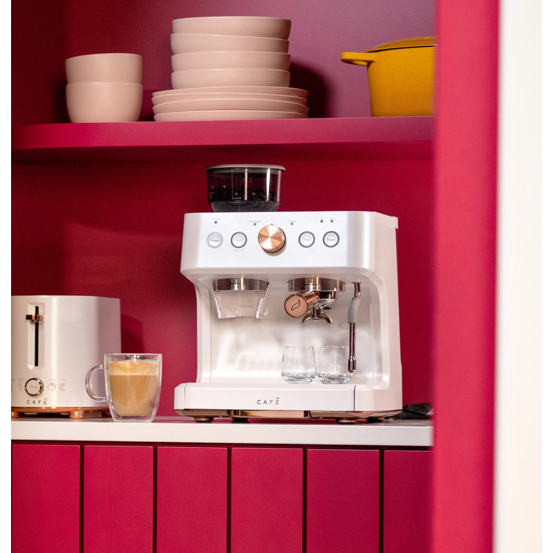 Café Bellissimo Semi-Automatic Espresso Machine, Matte White