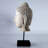 Ancient Buddha Head on Stand Stone Finish Statue