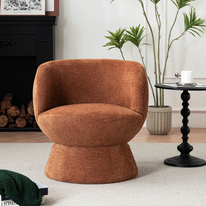 Fauteuil demi-tonneau pivotant de 28,5 po Joclyn, Boucle orange