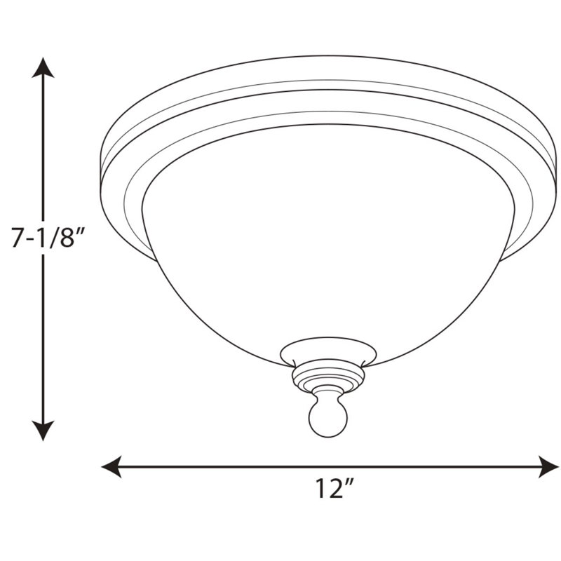 Plafonnier encastré 12" 1 lumière Vangorder, Nickel brossé