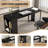 Simple Luxury Solid Wood Black Rectangular Office Desk-108044064