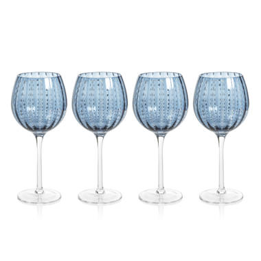 Mikasa Party Stemless Wine, Set of 4, 18 ounce, Gold/Silver