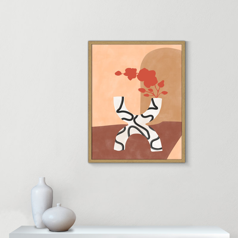 «Curved Elegance Print» par Ristova, Grain de bois naturel, 23.5'' W x 29.5'' H, Impression encadrée