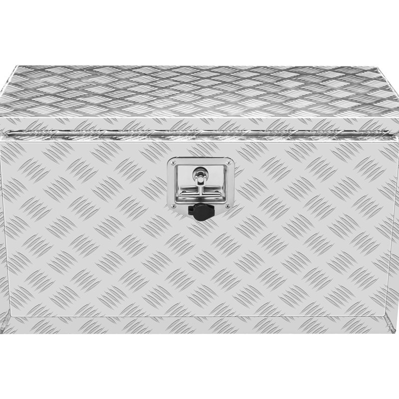 Boîte de camion 30 po 14 po 16 po Plateau de rangement en aluminium résistant aux intempéries avec loquet et clés de verrouillage pour ranger l'équipement de jeu Alliage d'aluminium argenté - Rouille idéale pour les outils manuels