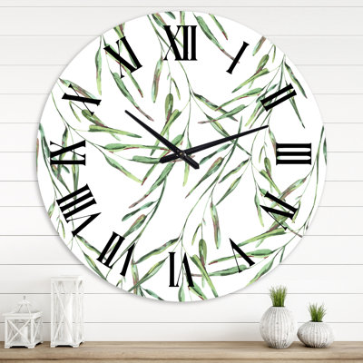 Tropical Green Leaves In Summer Times II - Tropical wall clock
