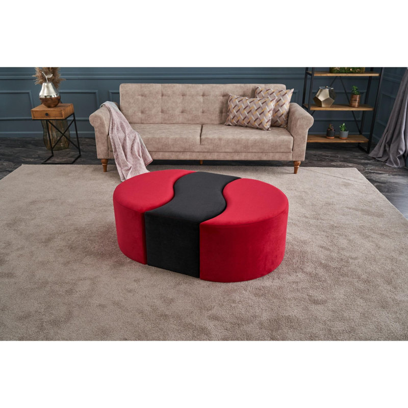 Pouf, Noir / rouge
