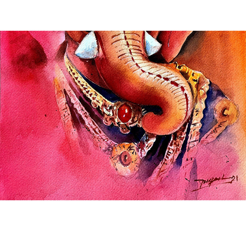 Lord Ganesha | Aquarelle | Par Jugal Sarkar