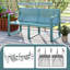 3 PCS Patio Furniture Set w/1 Loveseat & 2 Side Tables All-Weather Bistro Set Blue-118756926