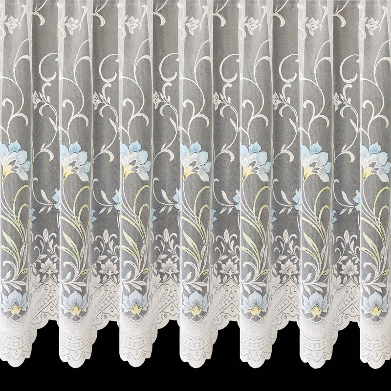 Painted Lace Slot Top Panel, Blue, 200cm Width x 91cm Drop