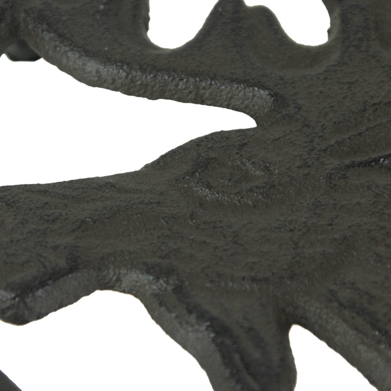 Dessous de plat rustiques en fonte brun clair, motif orignal, avec pattes en caoutchouc, lot de 2, diamètre 15,9 cm