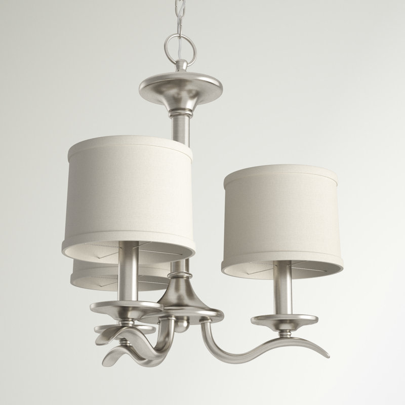 Armindo 3 - Light Dimmable Classic / Traditional Chandelier, Brushed Nickel