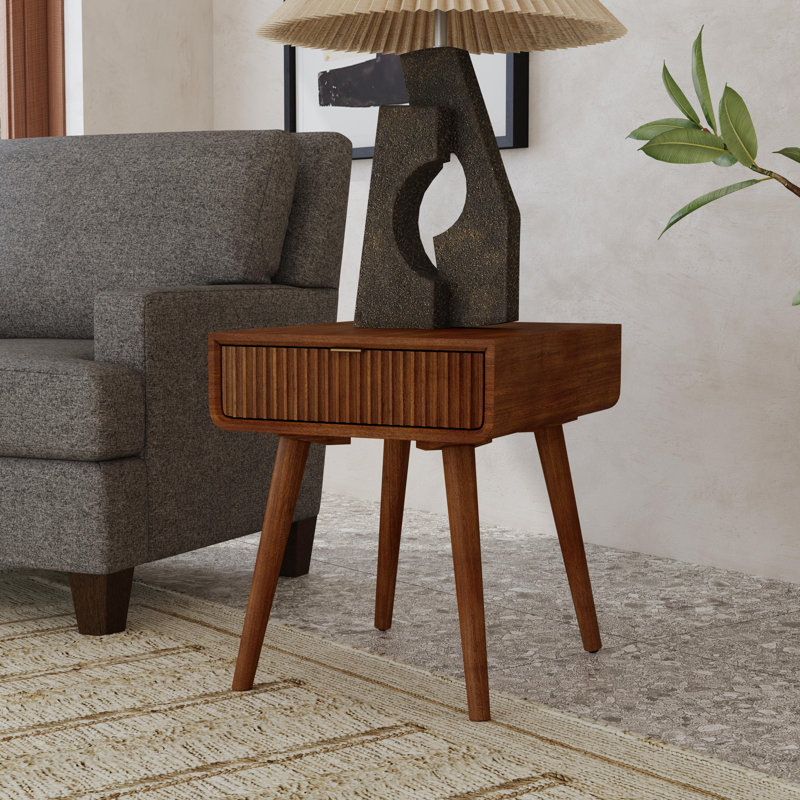 Ludwig Solid Wood Top 1 End Table with Storage