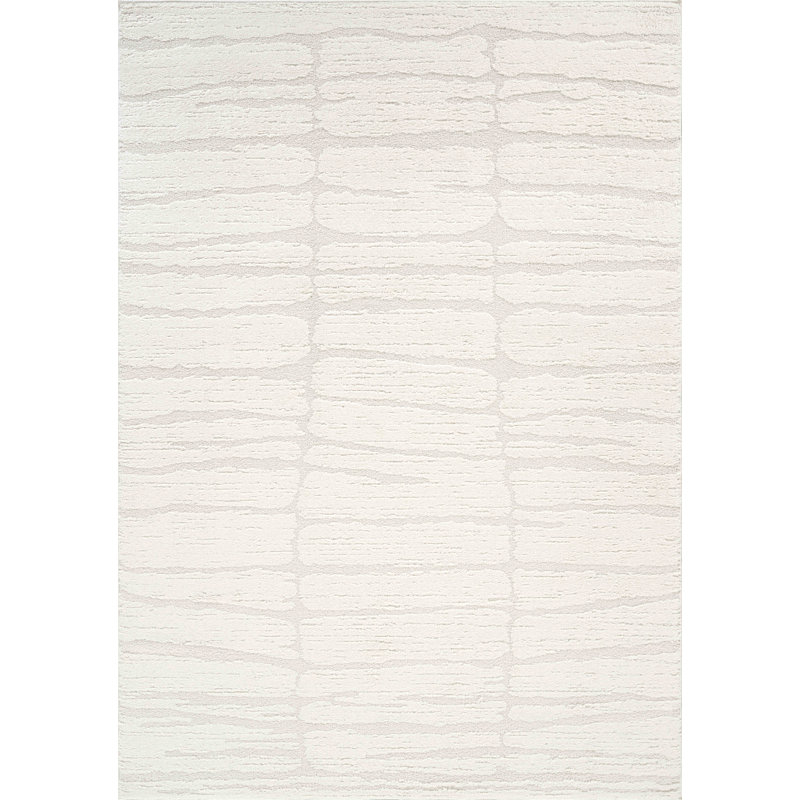 Abani Rugs NOM200A Textured Linear Cream Area Rug, Rectangle 4' x 6'