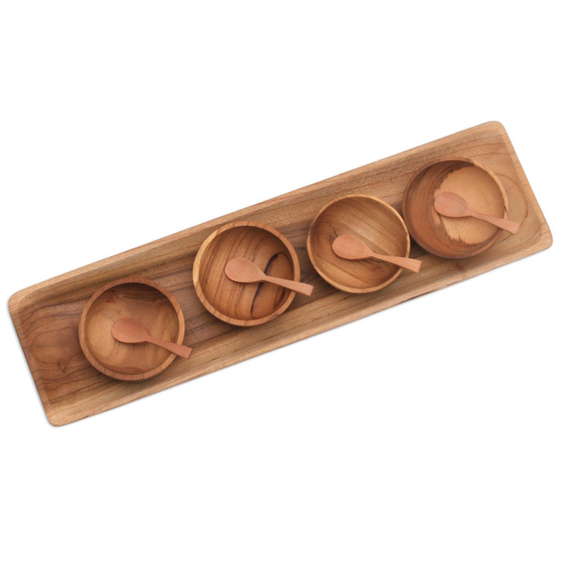 World Menagerie Belgrave Wood Condiment Server