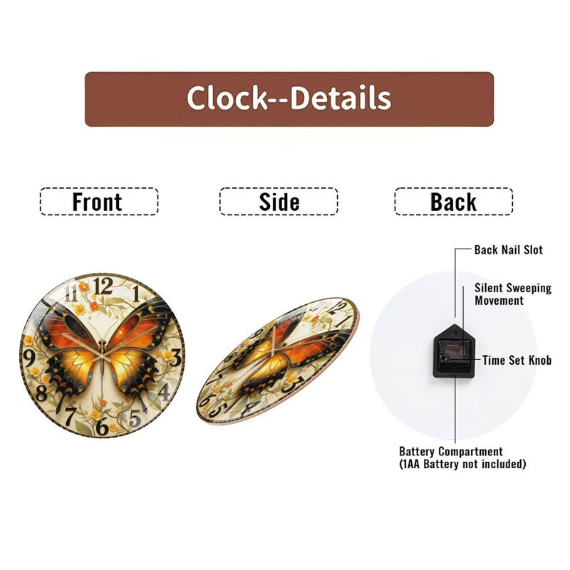 Horloge murale Butterfly