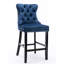 Tabourets de bar contemporains en velours, tissu, chevilles réglables bleues de 2 chaises Mid-Century, coussin à structure élastique double, structure en bois-145283642