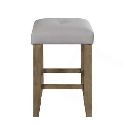 Ensemble de tabourets transitionnels à hauteur de comptoir 2 pièces, meubles de cuisine en bois avec siège en similicuir gris et gris