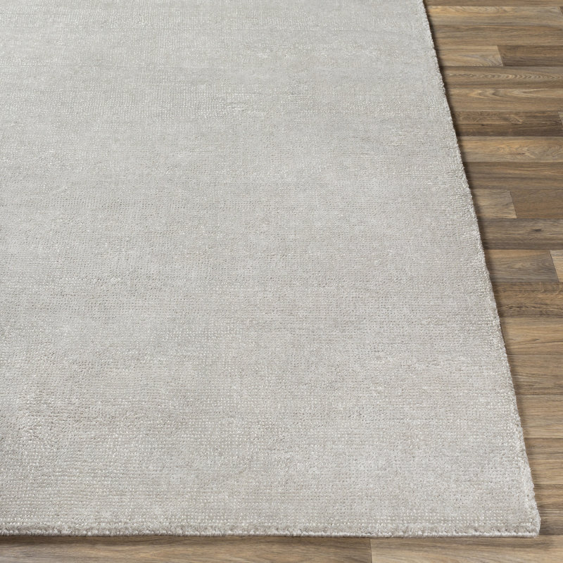 Tapis gris touffeté et fabriqué à la main Cusick, Rectangle 2 pi x 3 pi